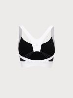 Black Contrast U Neck Sports Bra - Light Support - Image 13