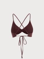 Brown Twist Backless Bikini Top - Image 9