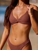 Brown Twist Backless Bikini Top - Image 6