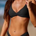Black Twist Backless Bikini Top