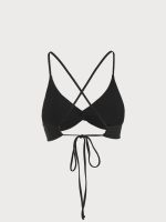 Black Twist Backless Bikini Top - Image 8