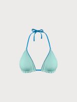 Blue Reversible Halter Triangle Bikini Top - Image 8