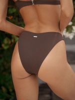 Coffee Ribbed Bikini Bottom - Image 3