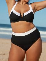 Contrast Trim Plus Size Bikini Bottom - Image 3