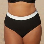 Contrast Trim Plus Size Bikini Bottom