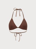 Brown Crochet Halter Triangle Bikini Top - Image 6