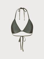 Army Green Crochet Halter Triangle Bikini Top - Image 7