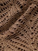 Brown Crochet Halter Triangle Bikini Top - Image 7
