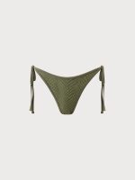 Army Green Crochet Tie Bikini Bottom - Image 6