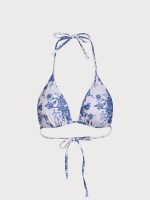 Floral Halter Triangle Bikini Top - Image 15