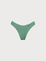 Green Geometric Textured Bikini Bottom - Image 5