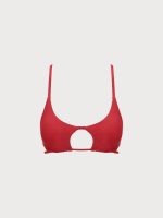 ECONYL® Red Cut Out Bikini Top - Image 6