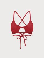 ECONYL® Red Cut Out Bikini Top - Image 7