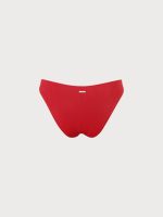 Red Solid Low Waisted Bikini Bottom - Image 7