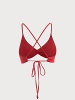 Red Twist Backless Bikini Top - Image 7