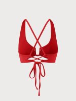 Red U-Ring Cross Back Bikini Top - Image 9