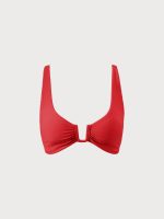 Red U-Ring Cross Back Bikini Top - Image 8