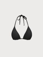 ECONYL® Black Halter Triangle Bikini Top - Image 7