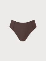 Coffee Ribbed Seam Full Coverage Bikini Bottom - Image 7