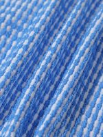 Blue Textured Striped Bikini Bottom - Image 7