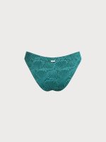 Dark Green Jacquard Bikini Bottom - Image 8