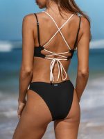 Black & White Color Block High-Cut Bikini Bottom - Image 2