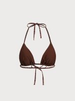 Leopard Print Halter Triangle Bikini Top - Image 7