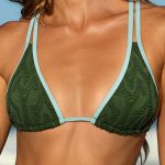 Dark Green Triangle Cutout Bikini Top