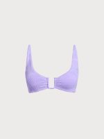 Purple Jacquard U-Ring Cross Back Bikini Top - Image 8