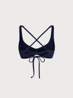 Navy Ribbed O-Ring Bikini Top - Image 10