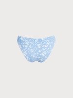 Light Blue Floral Textured O-Ring Bikini Bottom - Image 6