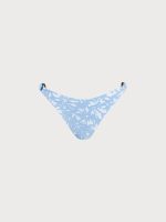 Light Blue Floral Textured O-Ring Bikini Bottom - Image 5
