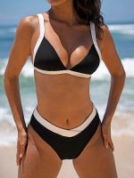 Contrast Trim V-Cut Full Coverage Bikini Bottom - Image 3
