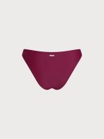 ECONYL® Wine Red O-Ring Bikini Bottom - Image 7