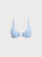 Light Blue U Neck Textured Bikini Top - Image 6
