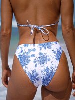 Blue Floral Full Coverage Bikini Bottom - Image 2