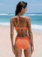 Floral Jacquard Full Coverage Bikini Bottom - Image 2