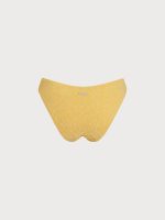 Yellow Textured Floral Bikini Bottom - Image 6