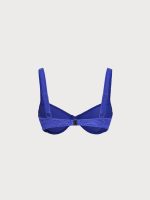 Royal Blue Textured Underwire Bikini Top - Image 7