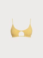 Yellow Textured Underboob Cutout Bikini Top - Image 10