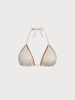 Off White Stitch Halter Bikini Top - Image 6