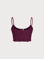 Burgundy Textured Tankini Top - Image 8