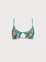 Green Floral Cutout Reversible Bikini Top - Image 7