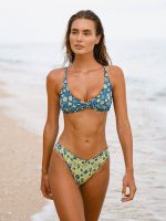 Blue Reversible Print Twist Bikini Top - Image 7
