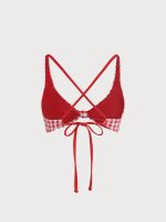 Red Gingham Knot Bikini Top - Image 8