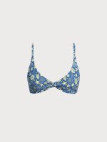 Blue Reversible Print Twist Bikini Top - Image 8