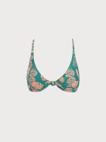 Green Floral Reversible Bikini Top - Image 7